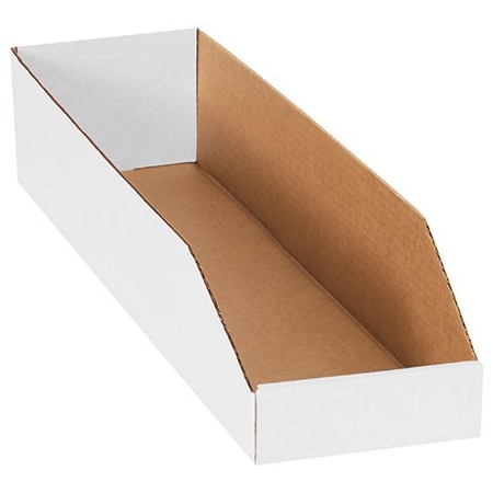 Bsc Preferred 6 x 24 x 4-1/2'' White Bin Boxes, 50PK BUY00032207